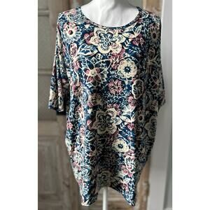 Women Lularoe Top, Blue, Floral, Size S